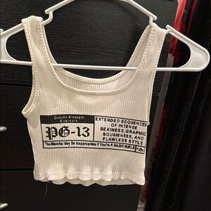 Trendy Graphic Ribbed Tank Top